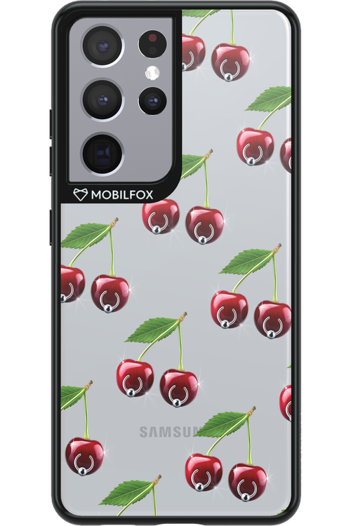 Spicy Cherries Transparent - Samsung Galaxy S21 Ultra