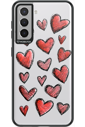 Red Love Transparent - Samsung Galaxy S21