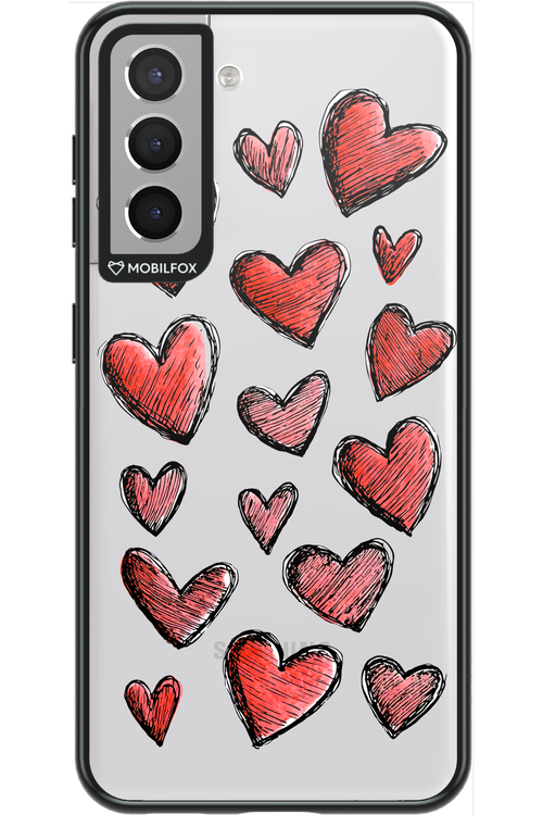 Red Love Transparent - Samsung Galaxy S21