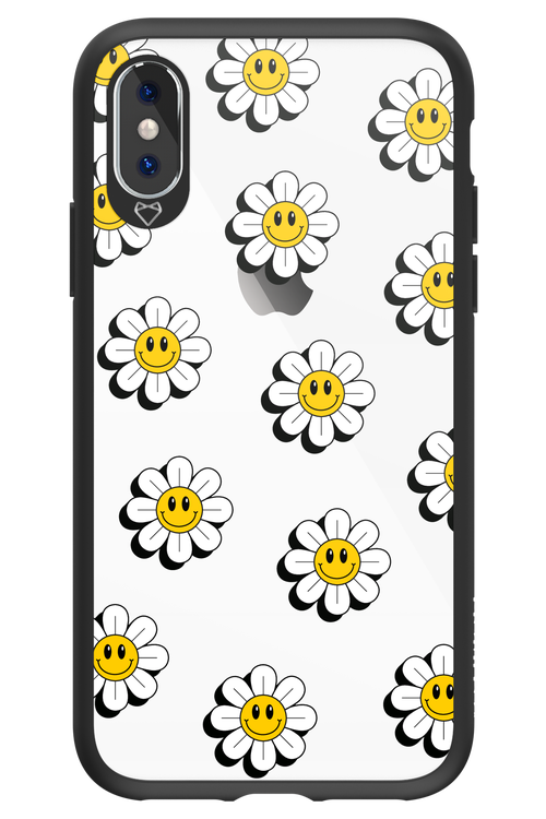 Smiley Flowers Transparent - Apple iPhone XS