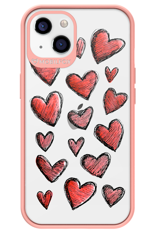 Red Love Transparent - Apple iPhone 13