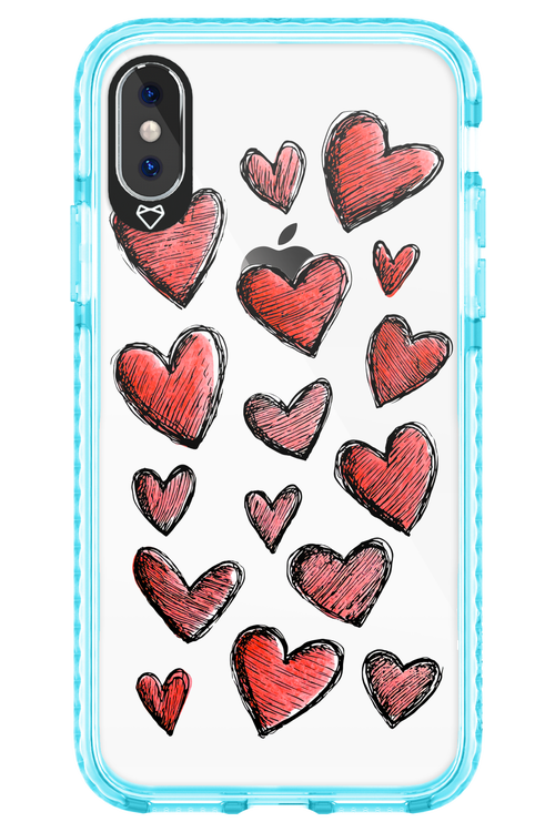 Red Love Transparent - Apple iPhone XS