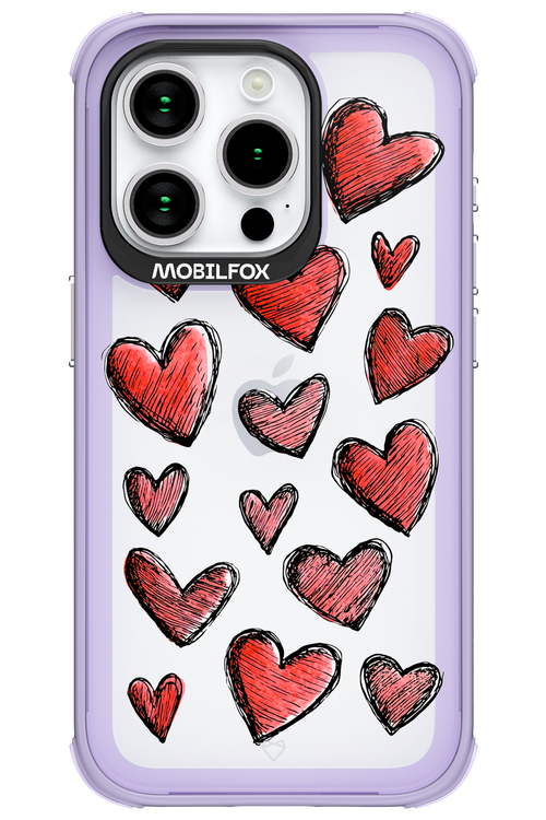 Red Love Transparent - Apple iPhone 15 Pro