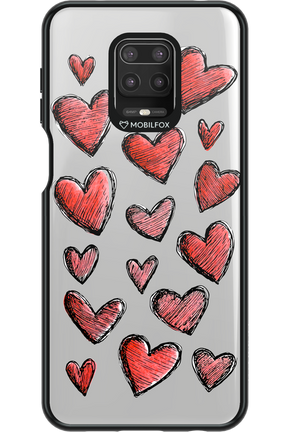 Red Love Transparent - Xiaomi Redmi Note 9 Pro