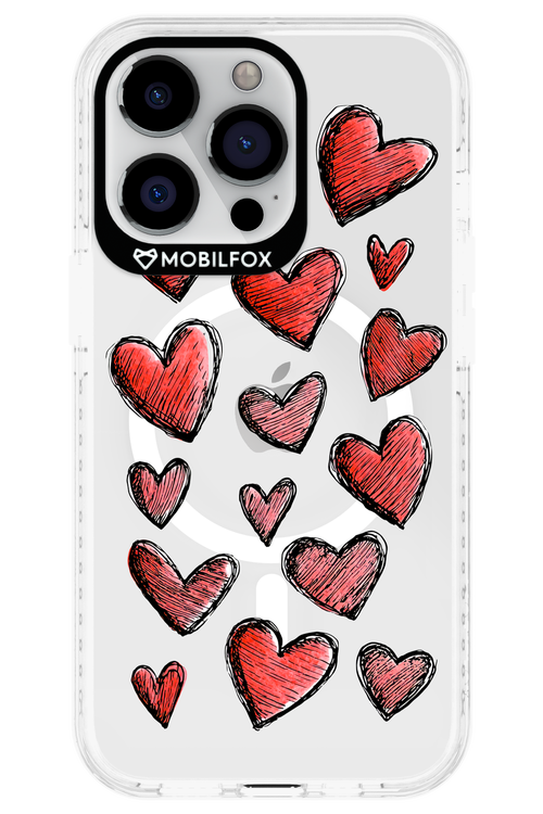 Red Love Transparent - Apple iPhone 13 Pro