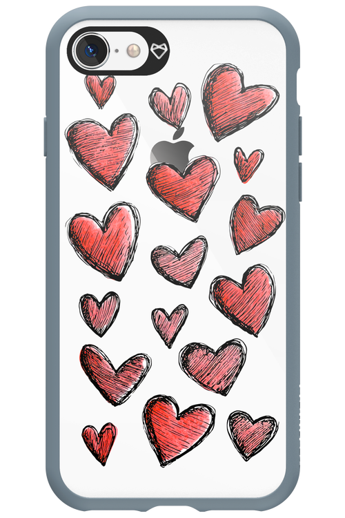Red Love Transparent - Apple iPhone 8