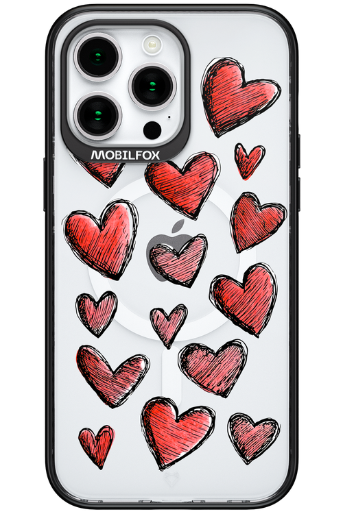 Red Love Transparent - Apple iPhone 15 Pro Max
