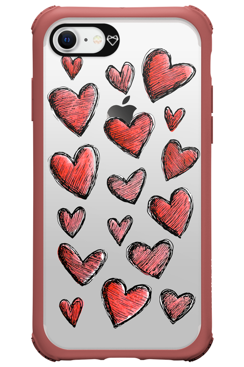Red Love Transparent - Apple iPhone 7