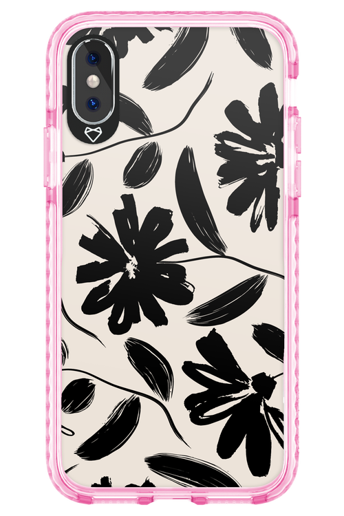 Monochrome Flowerss 2.0 - Apple iPhone X