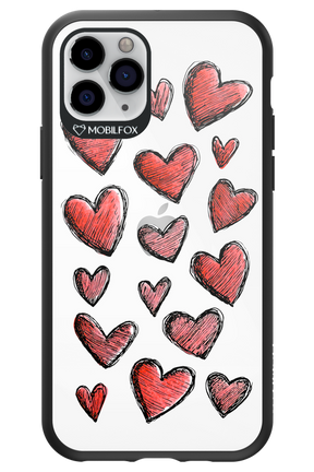 Red Love Transparent - Apple iPhone 11 Pro