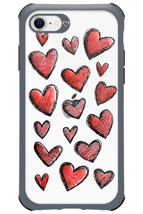 Red Love Transparent - Apple iPhone SE 2022