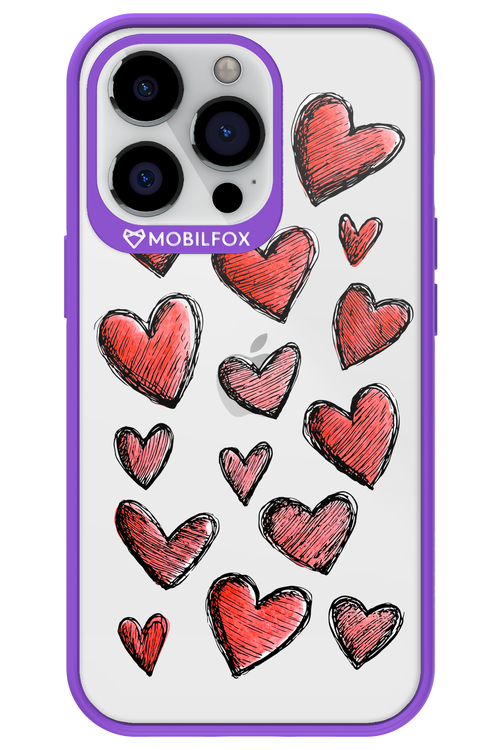 Red Love Transparent - Apple iPhone 13 Pro