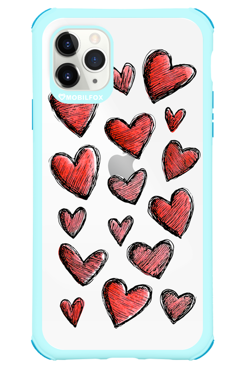 Red Love Transparent - Apple iPhone 11 Pro Max