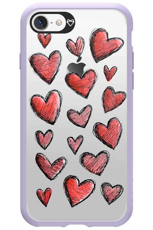 Red Love Transparent - Apple iPhone 7