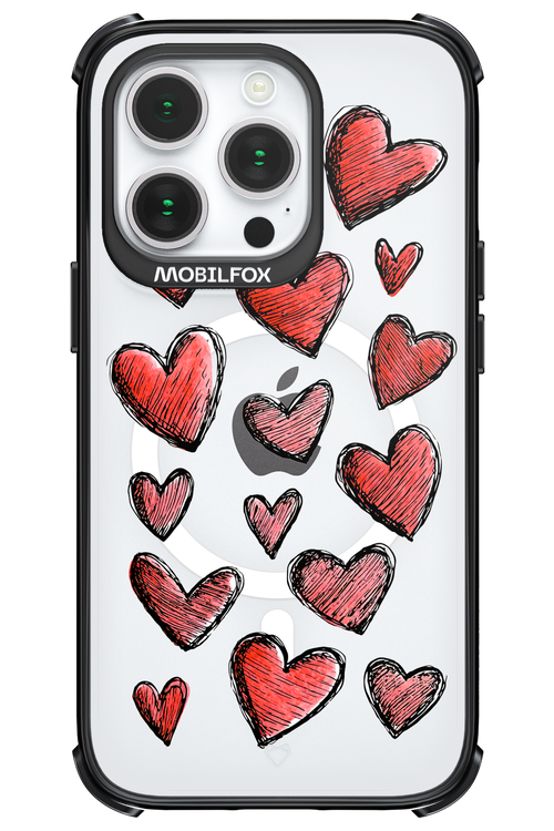 Red Love Transparent - Apple iPhone 14 Pro