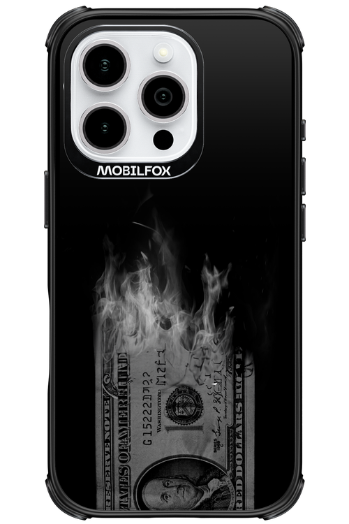 Money Burn B&W - Apple iPhone 16 Pro