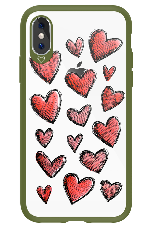 Red Love Transparent - Apple iPhone X