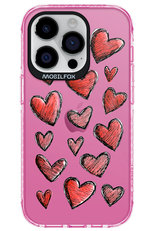 Red Love Transparent - Apple iPhone 14 Pro