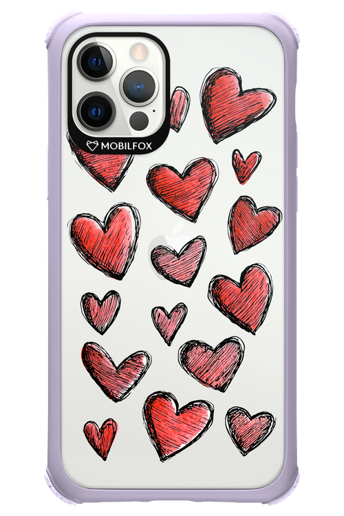 Red Love Transparent - Apple iPhone 12 Pro