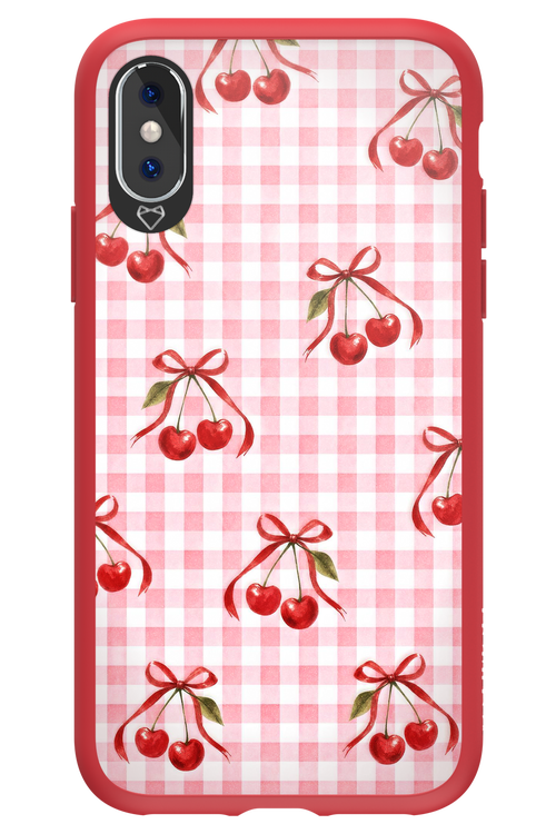 Pink Cherry Checked 2.0 - Apple iPhone X