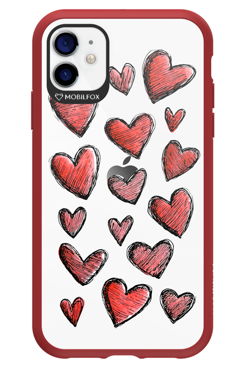 Red Love Transparent - Apple iPhone 11