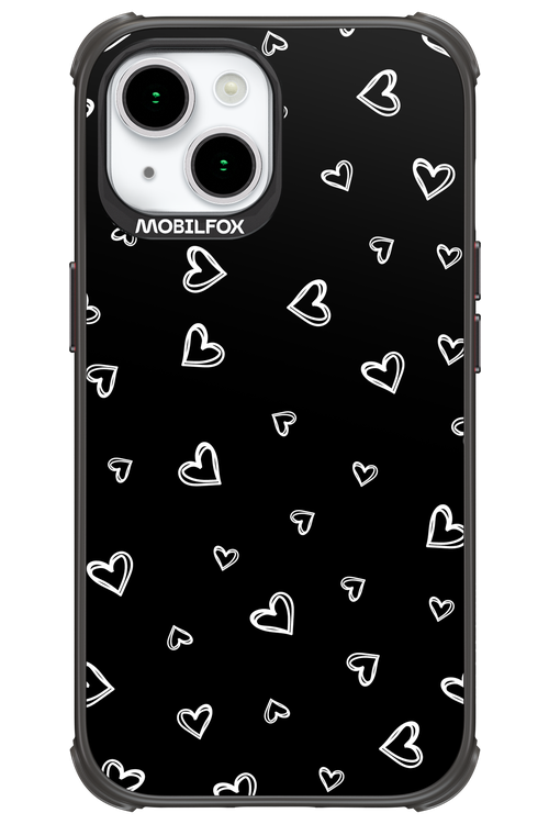 Monochrome Hearts 2.0 - Apple iPhone 15