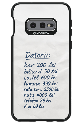 The List - Samsung Galaxy S10e