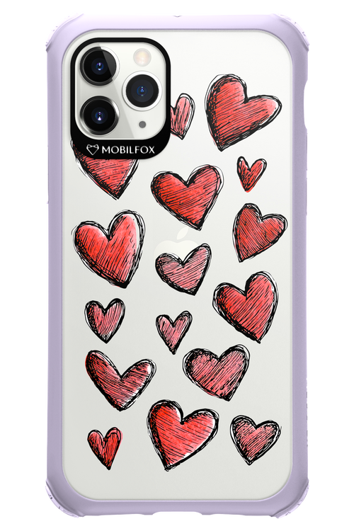 Red Love Transparent - Apple iPhone 11 Pro