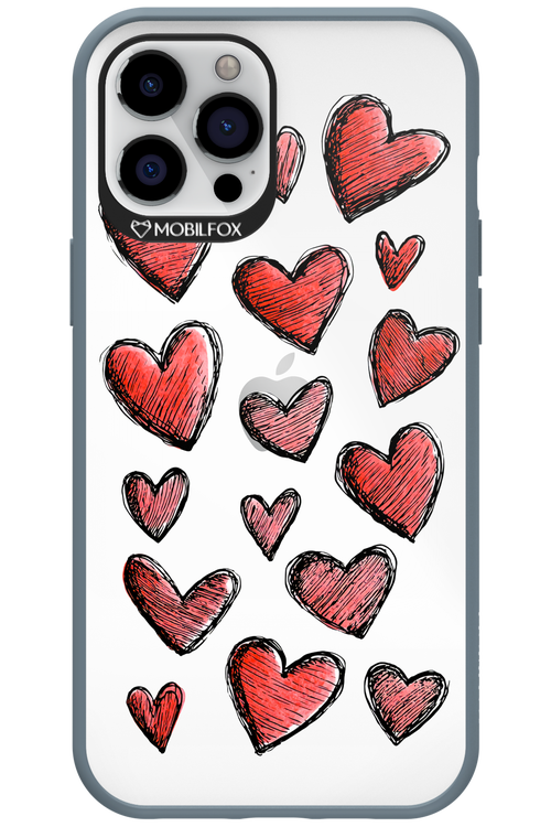 Red Love Transparent - Apple iPhone 12 Pro Max