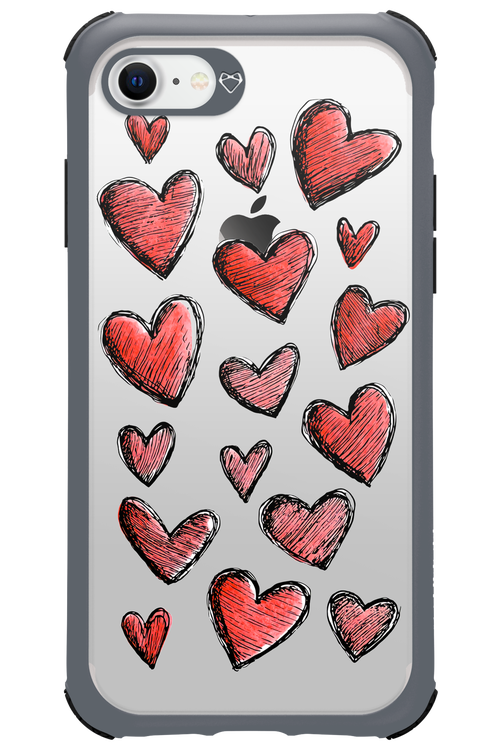 Red Love Transparent - Apple iPhone 7