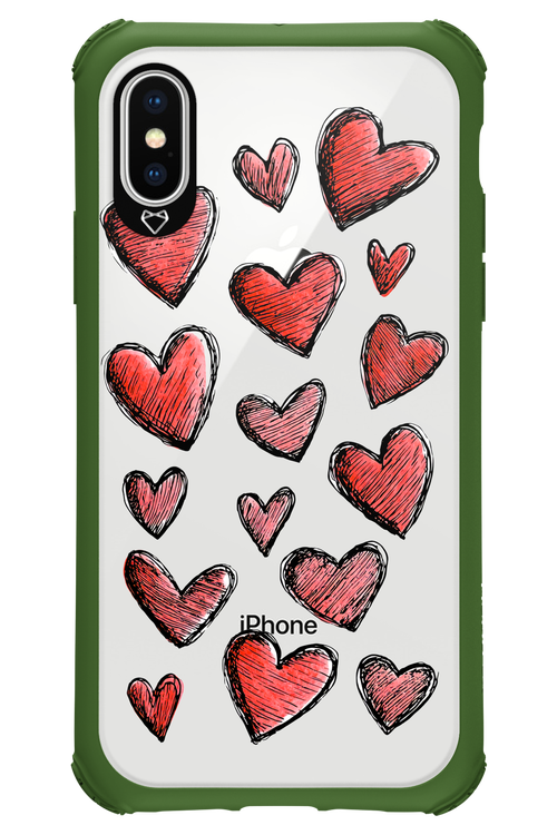 Red Love Transparent - Apple iPhone X