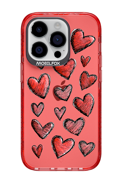 Red Love Transparent - Apple iPhone 14 Pro
