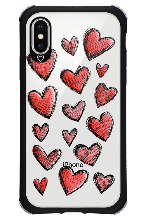 Red Love Transparent - Apple iPhone XS