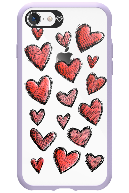 Red Love Transparent - Apple iPhone 8