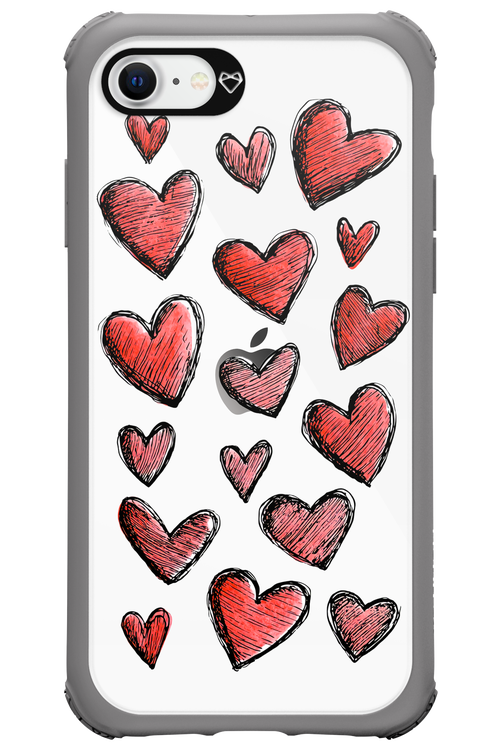 Red Love Transparent - Apple iPhone SE 2022