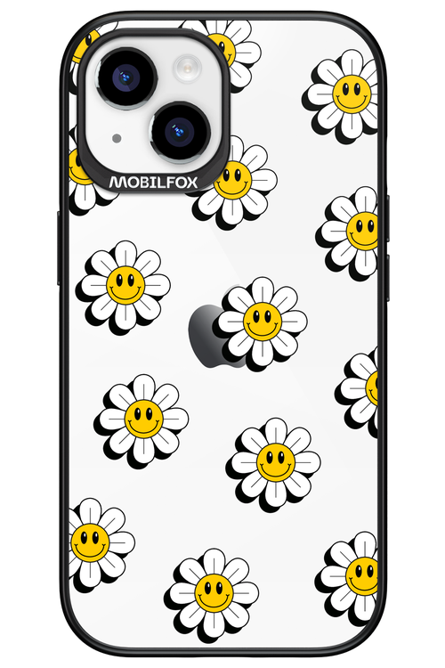 Smiley Flowers Transparent - Apple iPhone 15