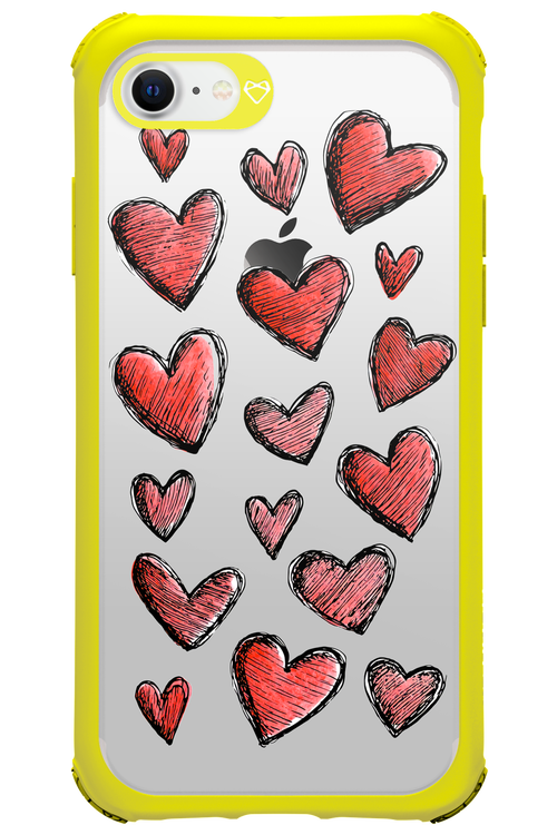 Red Love Transparent - Apple iPhone 7