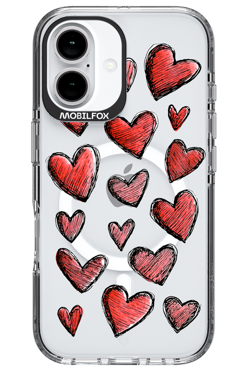 Red Love Transparent - Apple iPhone 16