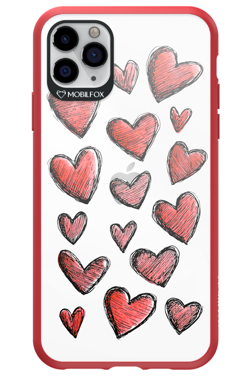 Red Love Transparent - Apple iPhone 11 Pro Max