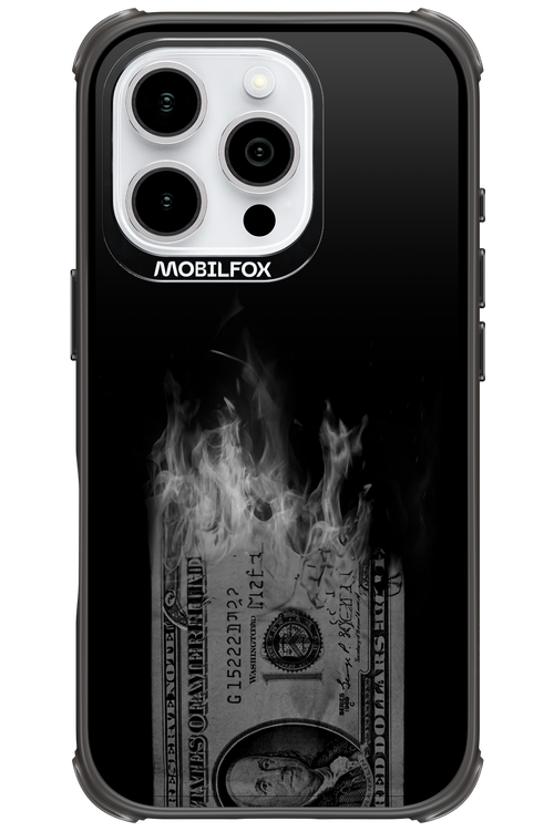 Money Burn B&W - Apple iPhone 16 Pro