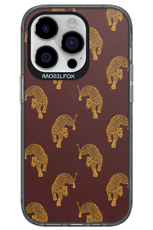 Burgundy Leopard Pattern - Apple iPhone 14 Pro