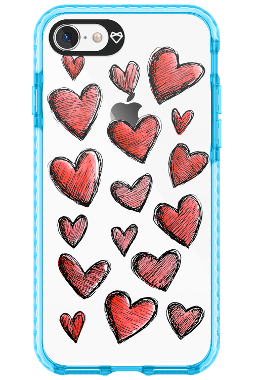 Red Love Transparent - Apple iPhone 8