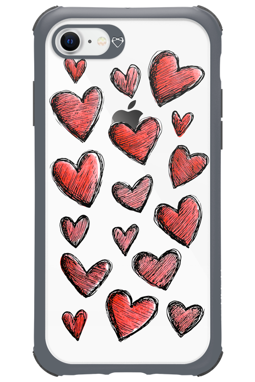 Red Love Transparent - Apple iPhone 8