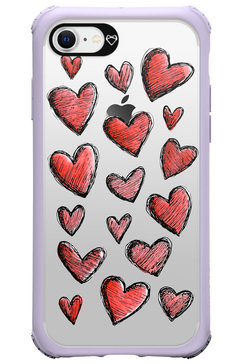 Red Love Transparent - Apple iPhone 7