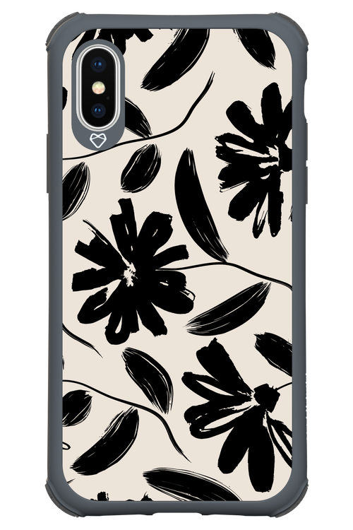 Monochrome Flowerss - Apple iPhone X
