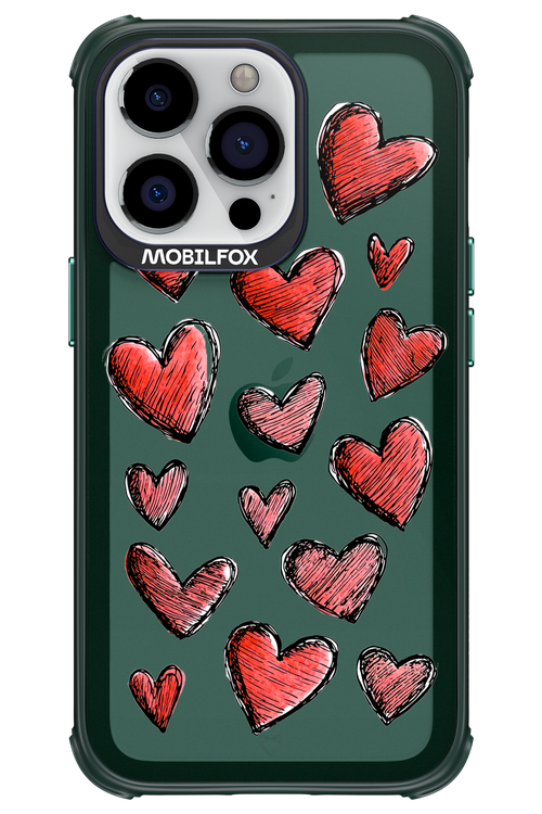 Red Love Transparent - Apple iPhone 13 Pro