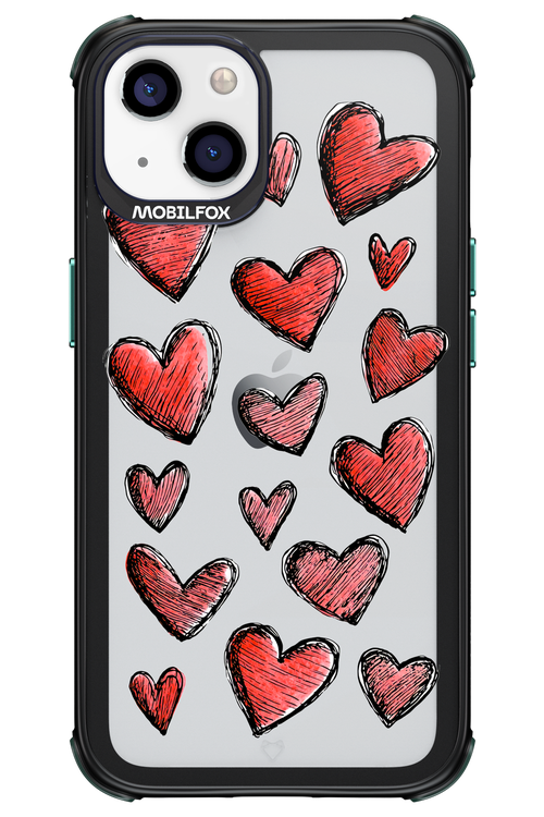 Red Love Transparent - Apple iPhone 13