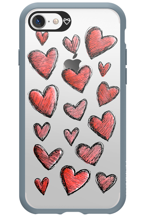 Red Love Transparent - Apple iPhone 7