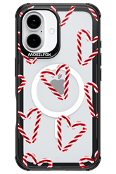 Candy Cane Hearts - Apple iPhone 16