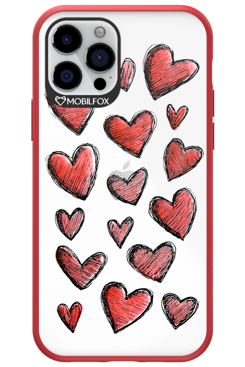 Red Love Transparent - Apple iPhone 12 Pro